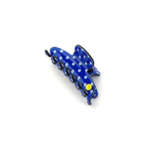 Lisbon small claw - Blue polka