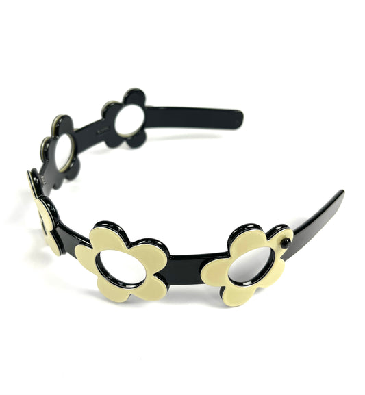 Boston cut-out headband - Black cream