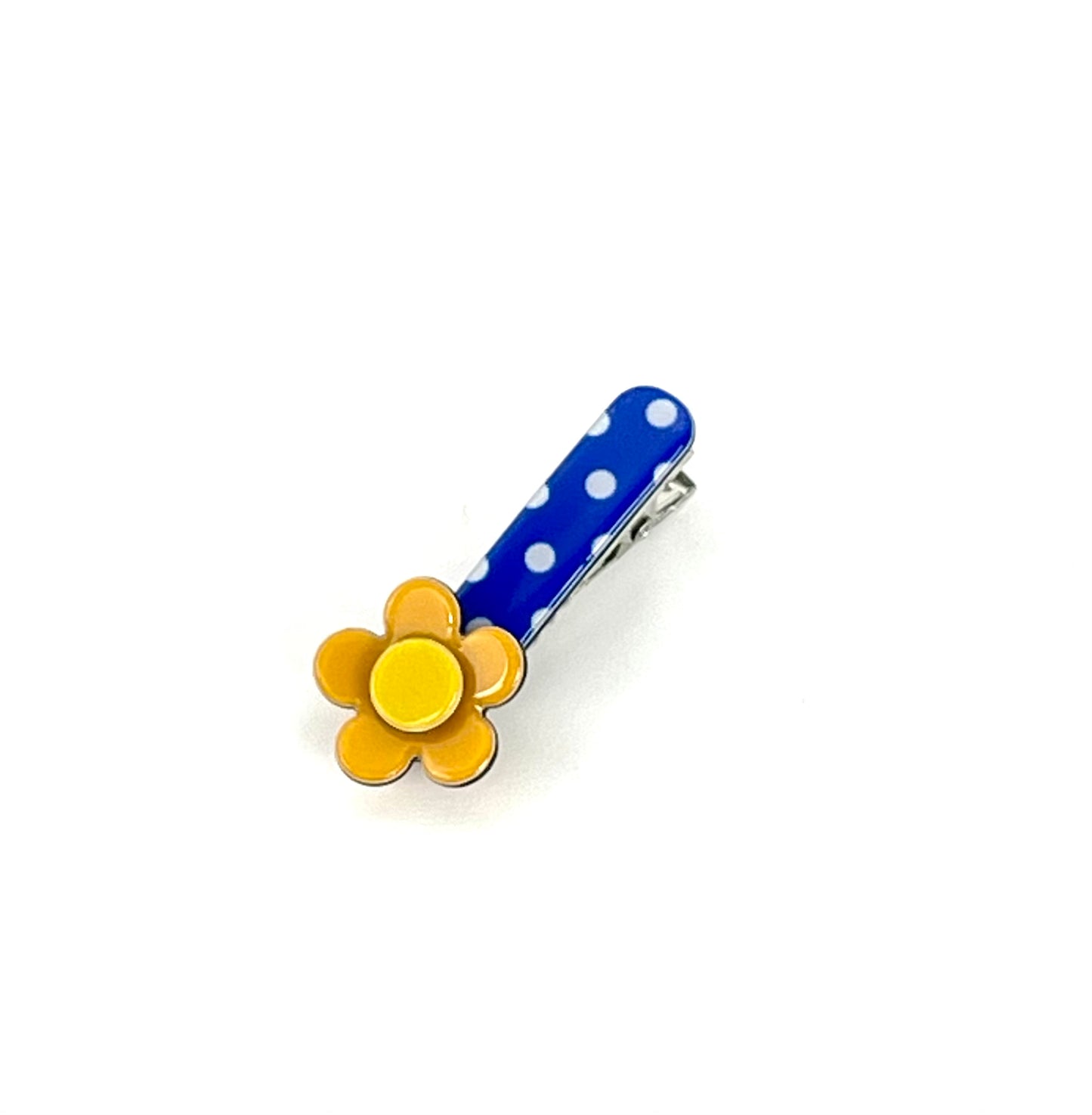 Little Inky flower - blue polka yellow