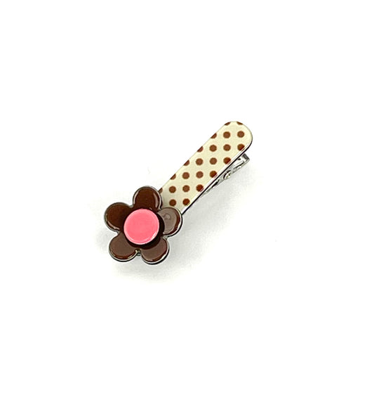 Little Inky flower - Brown polka