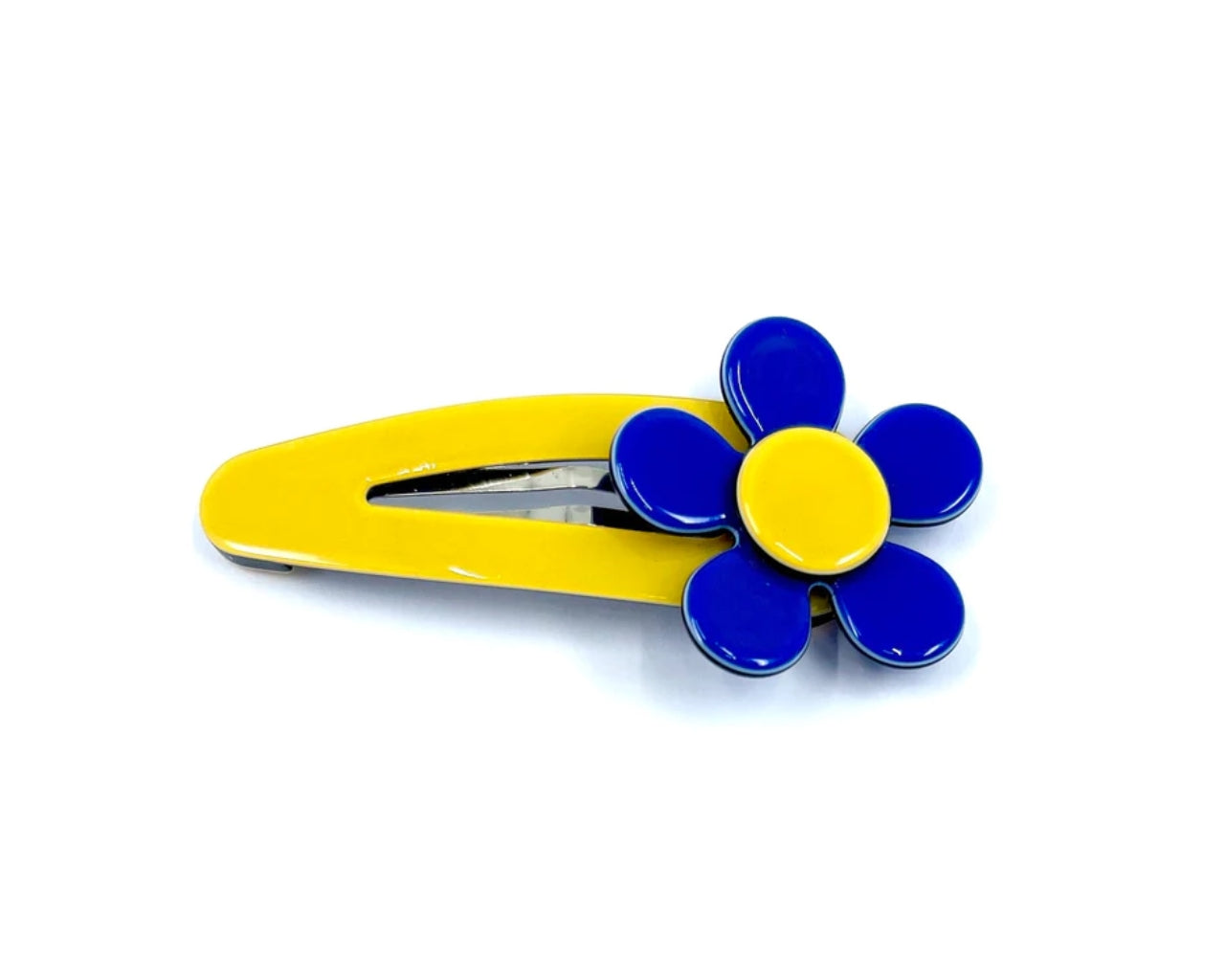 Flat flower click clack - blue mustard