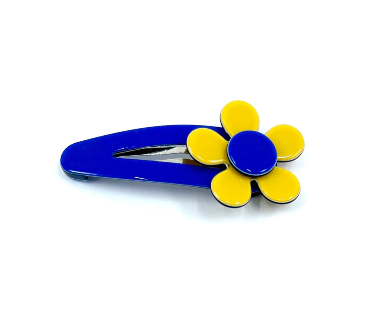 Flat flower click clack - mustard blue